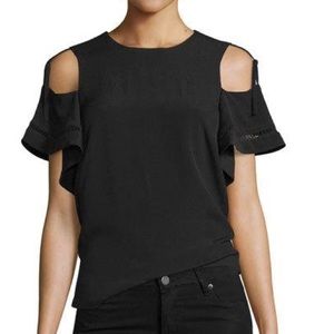 Rebecca Taylor black  cold shoulder blouse size8